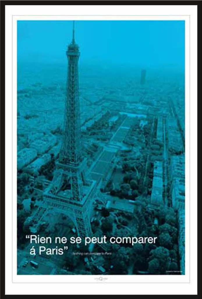 Poster Paris City Quote avec cadre Shinsuke® Maxi noir en plastique