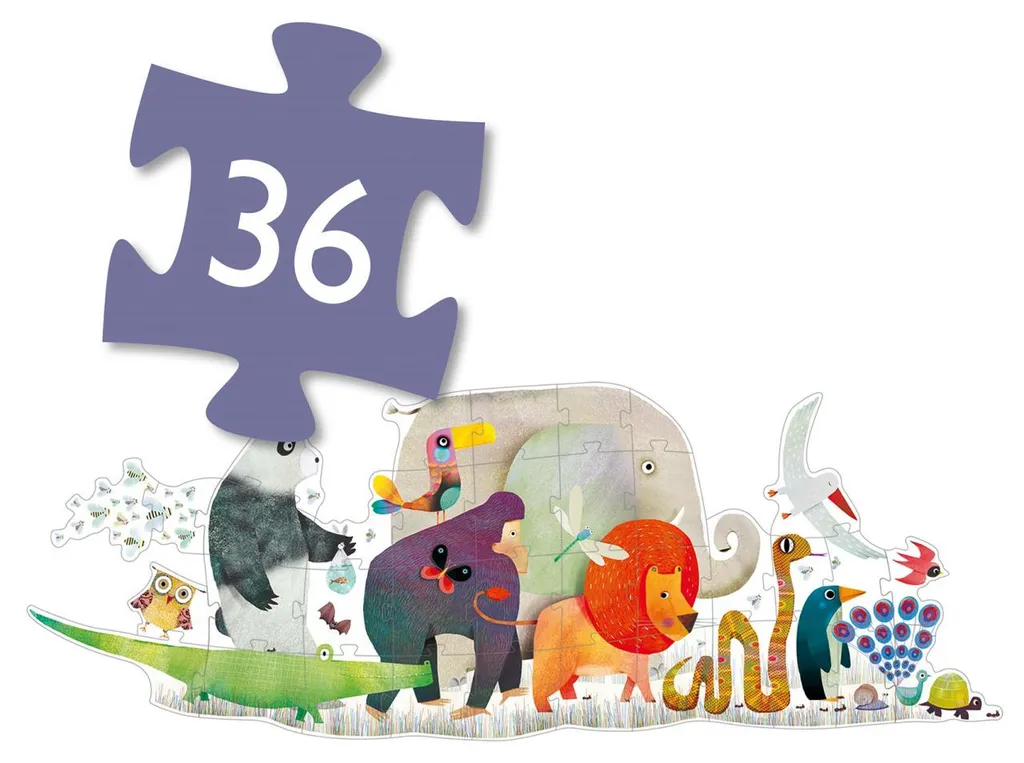 Puzzle géant Parade des animaux Djeco : fini l'ennui des petits !