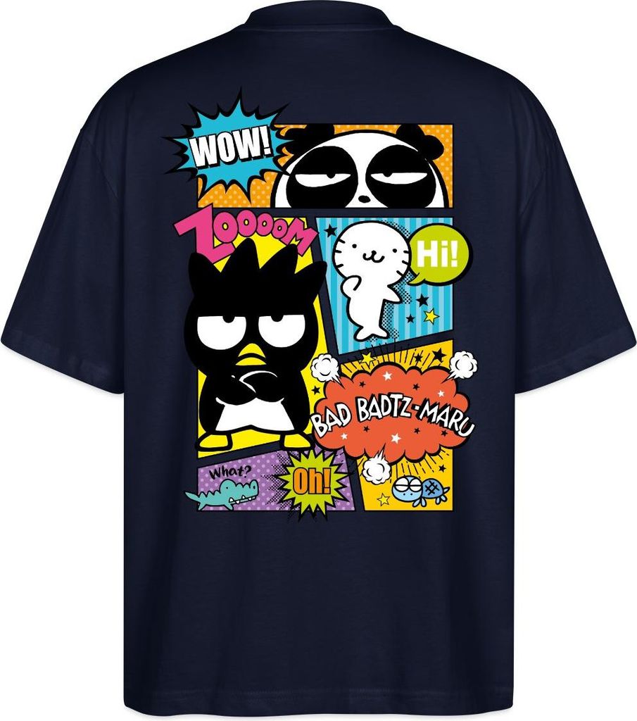Spreadshirt Bad Badtz-Maru Mit Freunden Im Comic Stil Oversize Uni T-Shirt, XS, Navy