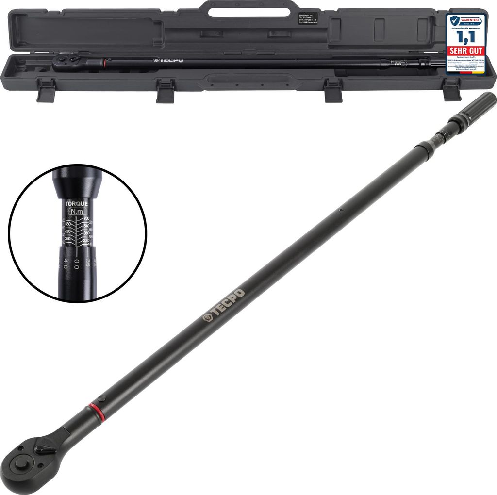TECPO Drehmomentschlüssel 3/4" Werkstatt-Profi 140-700 Nm Produktbild 