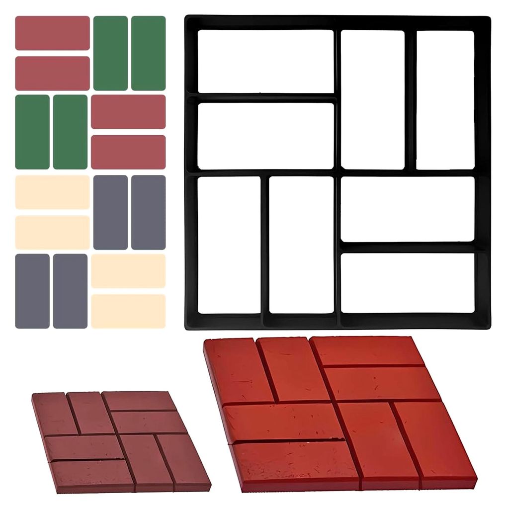 Betonform für Gehwegplatten, 40x40cm, Kunststoff, für Garten und Außenbereich