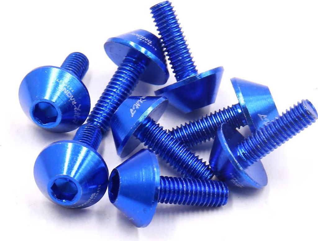 8pcs Blau Aluminum Legierung Motorrad Innensechskantschrauben Bolzen M6 x 15 de
