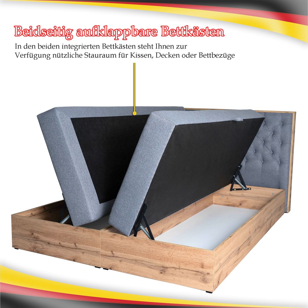 Boxspringbett Doppelbett LOFT 3 - Das perfekte Bett für Ihr Produktbild 4