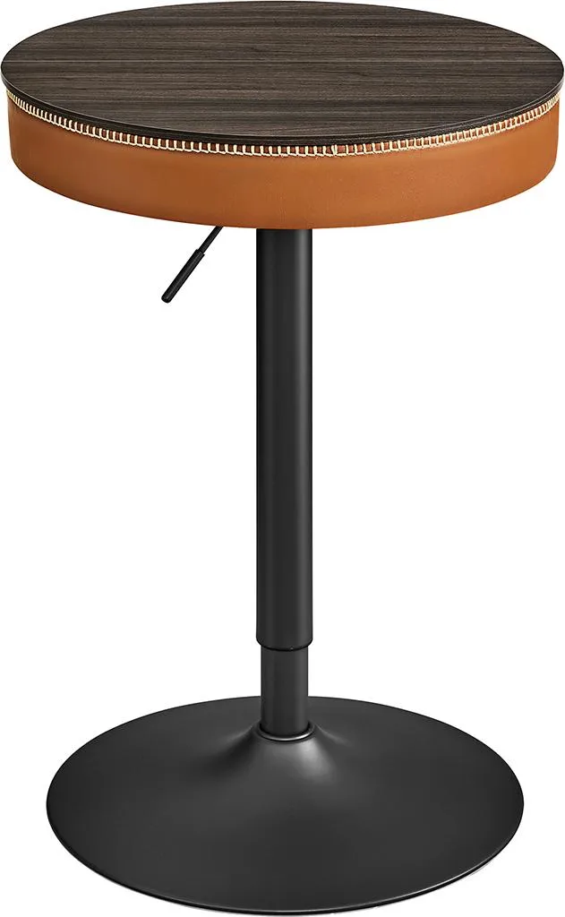 Table de bar réglable Collection EKHO en frêne brun-caramel Ø60 cm