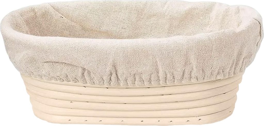 Brotgärkorb, handgewebter Rattan-Banneton zum Backen von Sauerteig, runder Aufbewahrungskorb im Spiraldesign mit Einsatz, Geschenk zur Brotherstel...