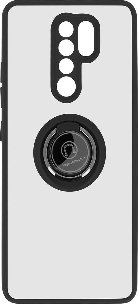 Avizar, Hybrid Handyhülle mit Ring-Halterung für Xiaomi Redmi 9, Schwarz