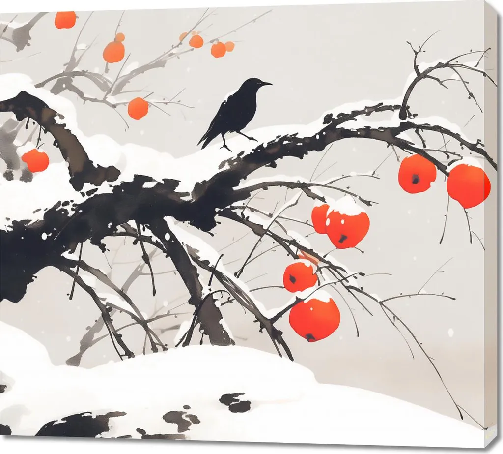 Quadro 100x90cm Acquerello Orientale Dipinto a Mano per Arredo Zen