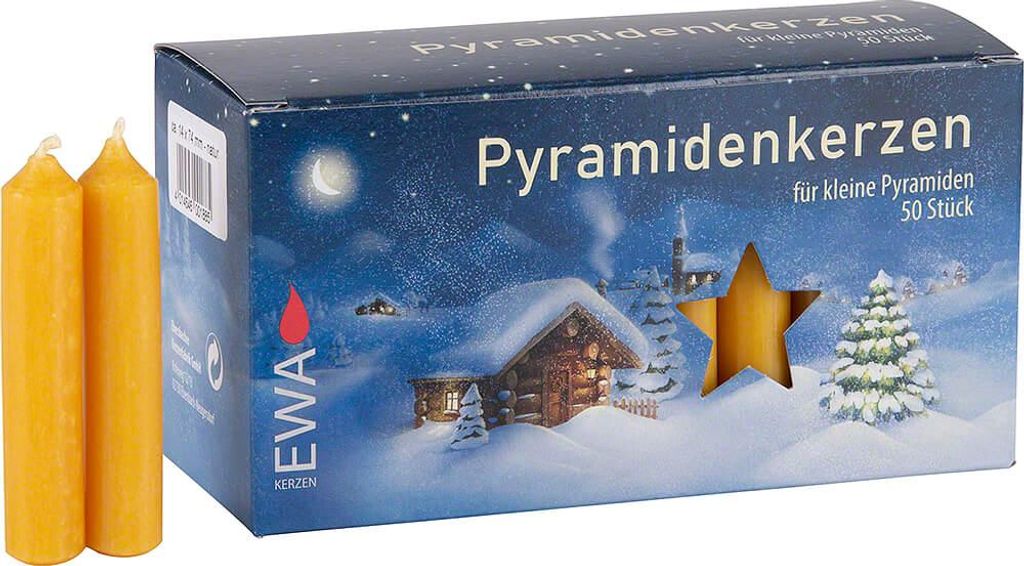 Pyramidenkerzen 50/500 natur für kleine Pyramiden, 50 Stück Produktbild 