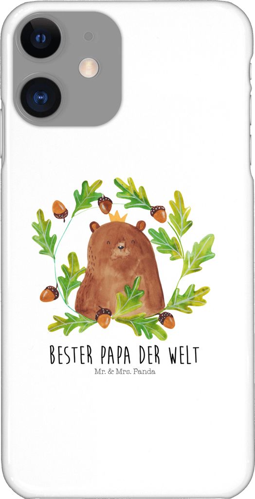 Mr. & Mrs. Panda Iphone 11 Handyhülle Bär König - Weiß - Geschenk, Vatertag, Cover, Handy Schutzhülle, Case, Vater, Smartphone Hülle, Teddyb...