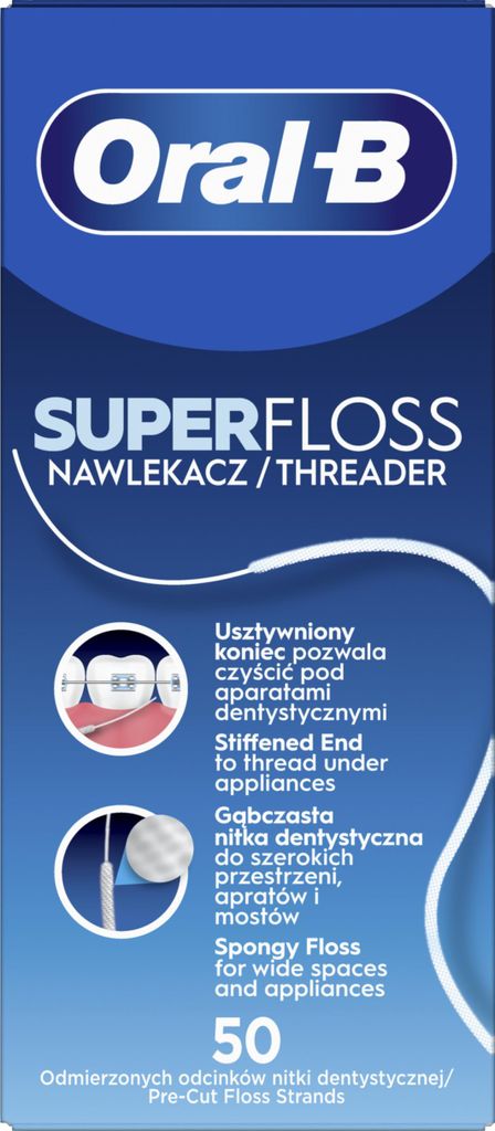 Oral-B Super Floss Nić dentystyczna 50 odmierzonych Zdjęcie produktu 