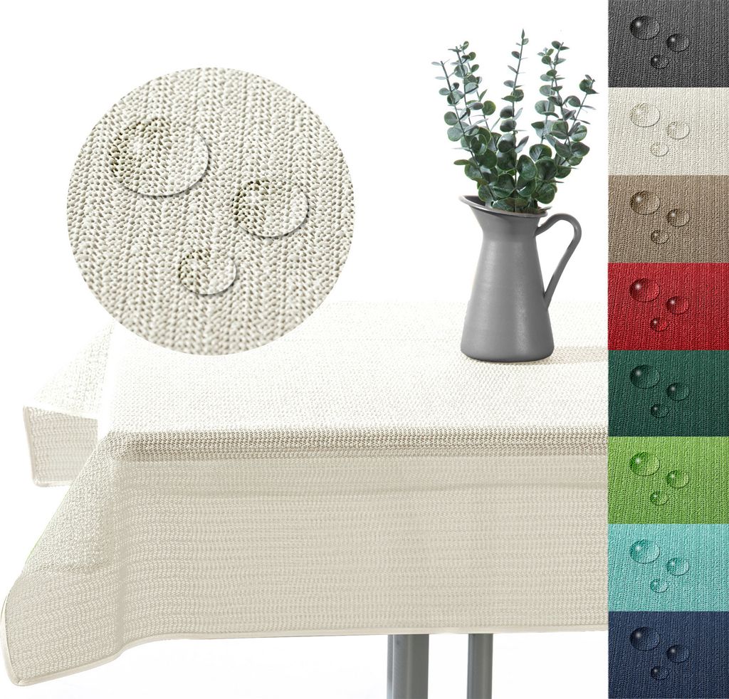 heimtexland Outdoor Tischdecke Gartentischdecke wasserfest wetterbeständig rutschfest waschbar Outdoortischdecke Weichschaum Garten Balkon Camp...