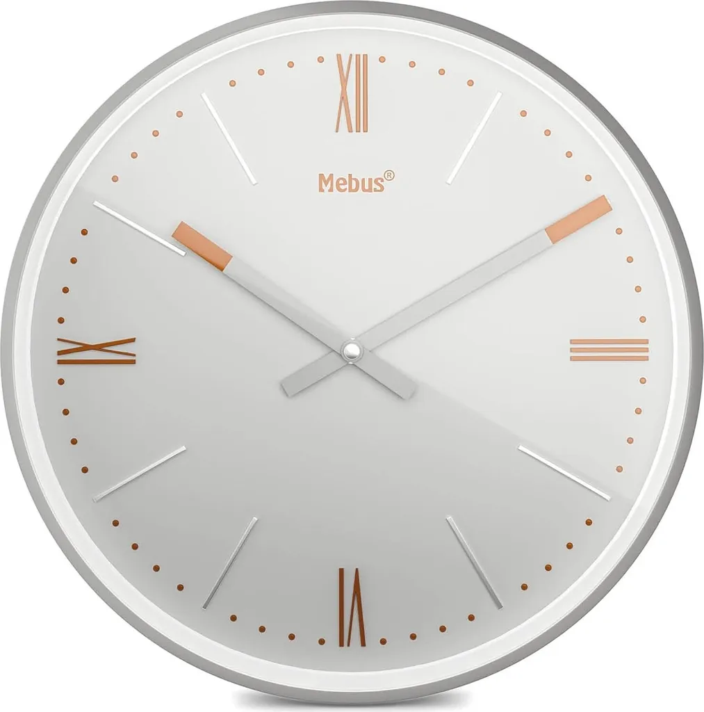 Horloge murale Mebus TinyTime 19779 sans tic-tac chiffres romains 25 cm