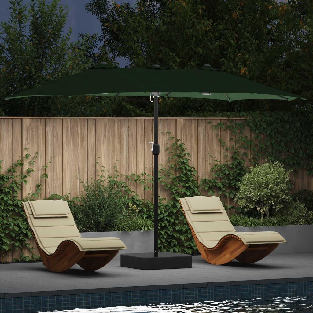 vidaXL Garten-Sonnenschirm Grün 385 x 209 x 244 cm Polyester