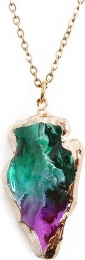 Crystal Stone Halskette – Grün/Violett für Uni KP21754 Produktbild 