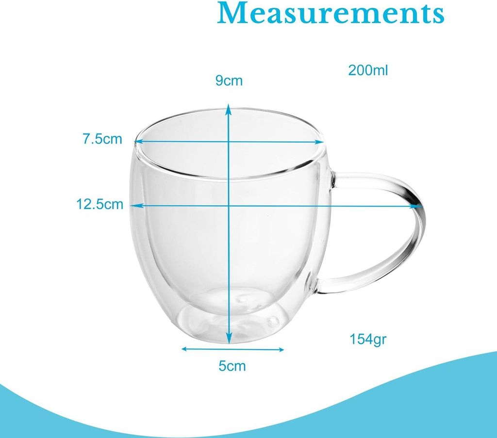 Intirilife 4x Doppelwandiges Thermo Glas Set in 200 - 250ml Produktbild 4