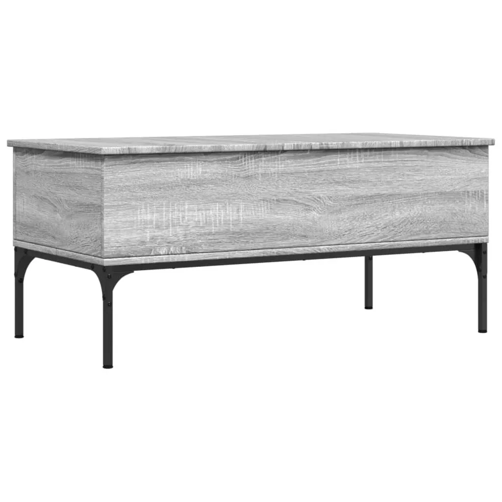 Tavolo da Caffè Moderno 100x50x45 Grigio Sonoma e Metallo Nero