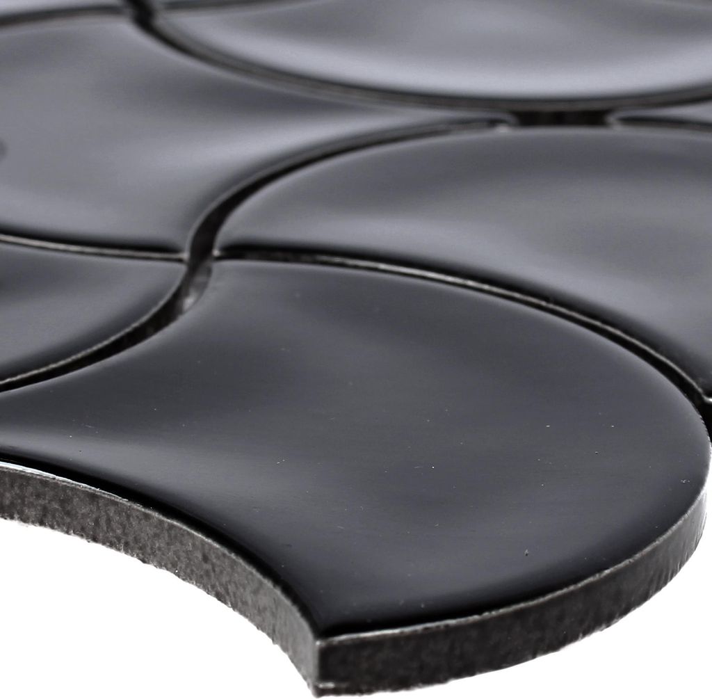 Keramik Mosaikfliesen Toledo Welle Schwarz