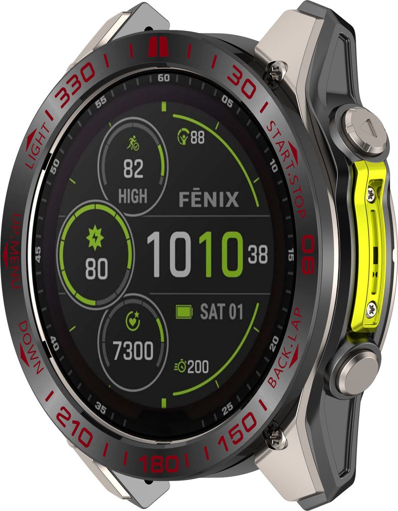 INF Garmin Tactix 8 47mm AMOLED Lünette - Schwarz/Rot Racing Edition