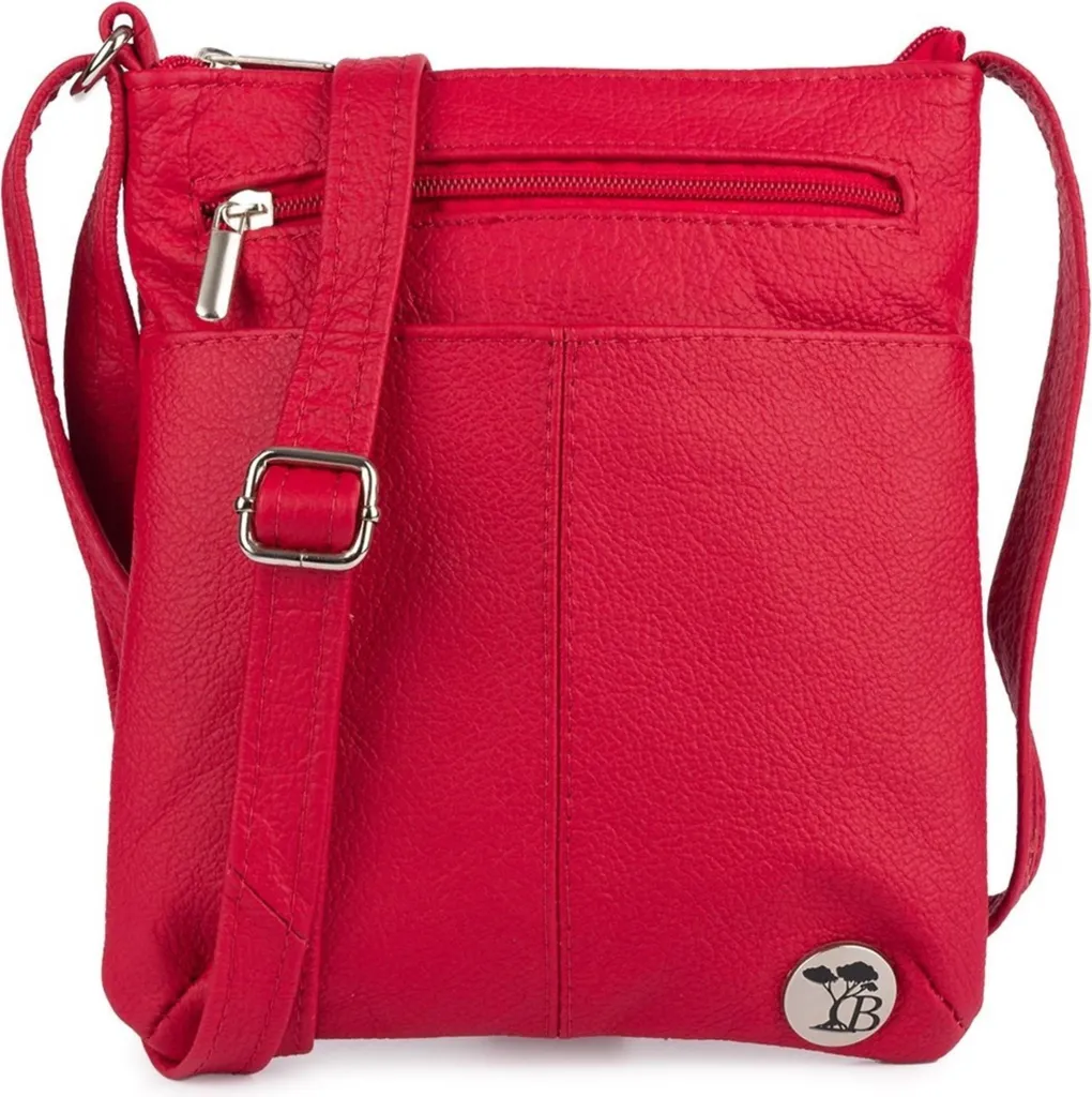 Sac en cuir rouge Beltimore kraa33red finition premium et zips or