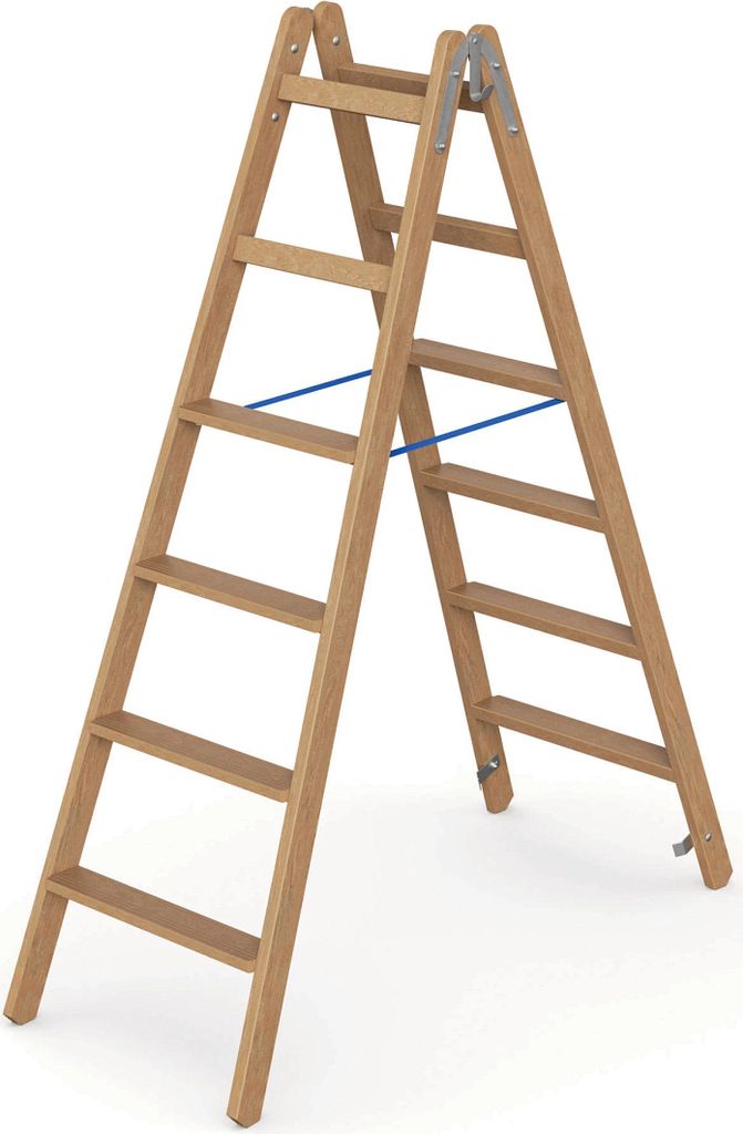 Werner Holz Stufenstehleiter zweiseitig begehbar 2x6 Stufen
