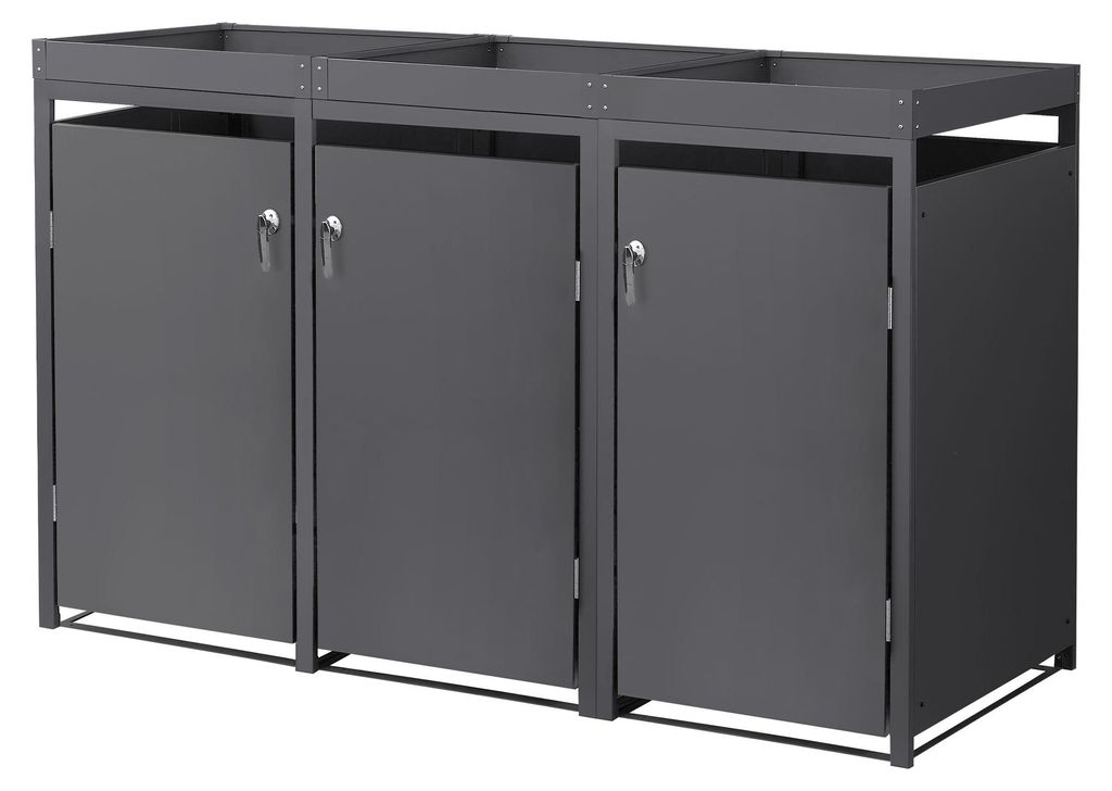 ML-Design Mülltonnenbox 3er mit Pflanzdach für 3 Produktbild 