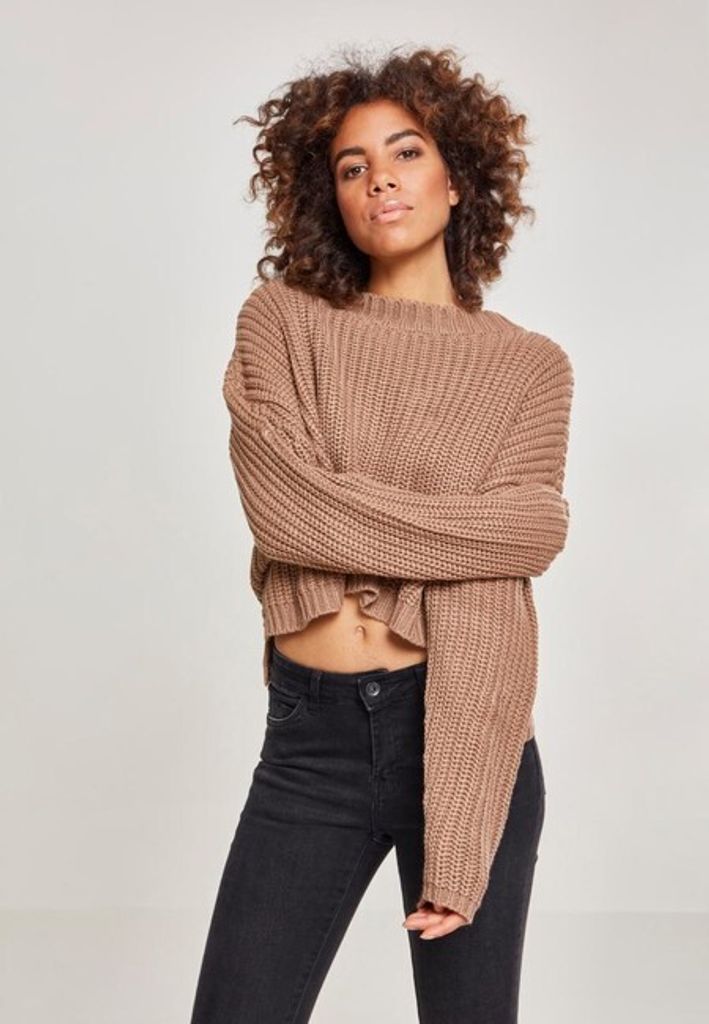 Urban Classics Ladies - Wide Oversize Sweater taupe - 3XL