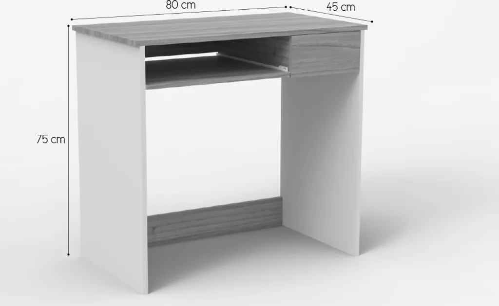 Bureau gain de place 80 cm Madrid - Solution idéale pour petits espaces - 8