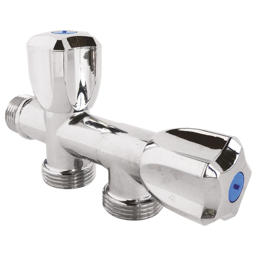 SOMATHERM FOR YOU – Doppelauslauf-Absperrventil für Waschmaschinen – Vielseitig einsetzbar, einfache und schnelle Installation – M1/2" – M...