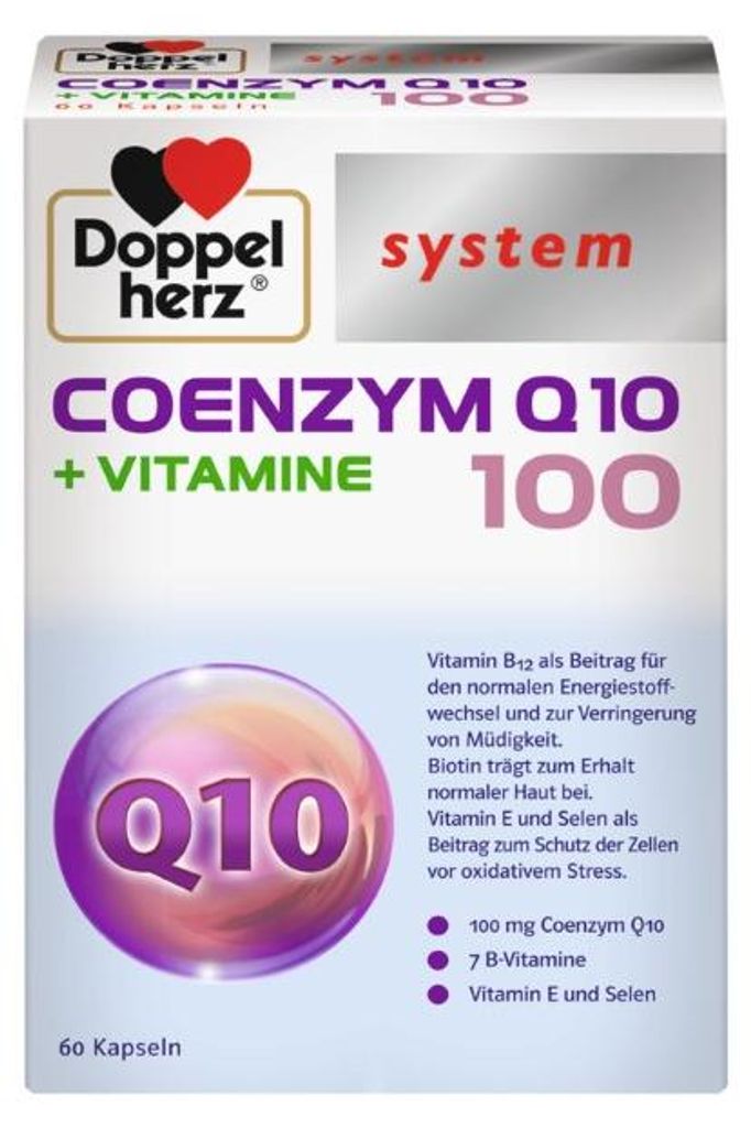 Doppelherz System Coenzym Q10 100 + Vitamine capsules, voor Productafbeelding 