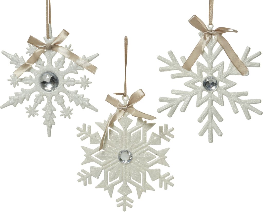 Christbaumschmuck Schneeflocke Kunststoff 15cm weiß 1 Stück Produktbild 
