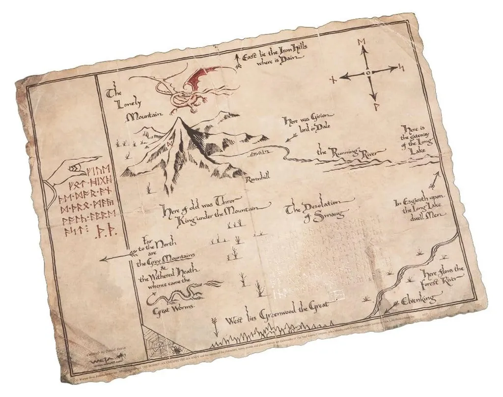 Affiche Le Hobbit Carte de Thorin Décoration Murale Vintage 40 x 30 cm