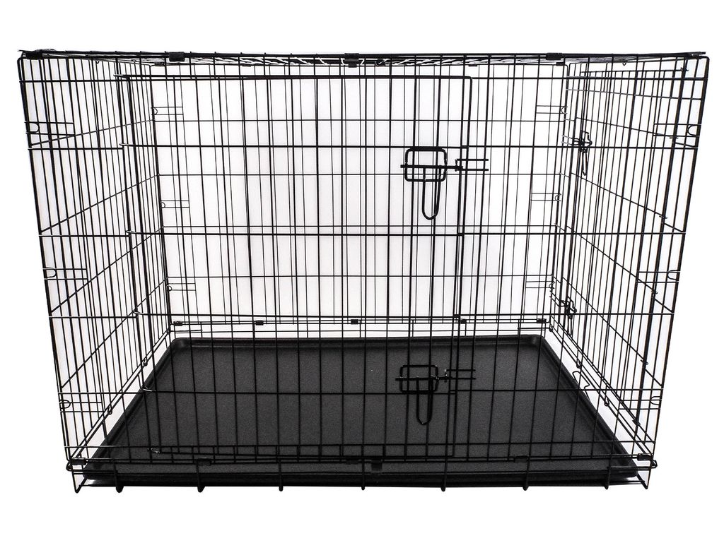 Aga Hundekäfig 90x60x67 cm mit Bodenschale Drahtkäfig, Hundetransportkäfig, Hundekäfig, Hundebox, Hundetransportkäfig, Metall Tierkäfig