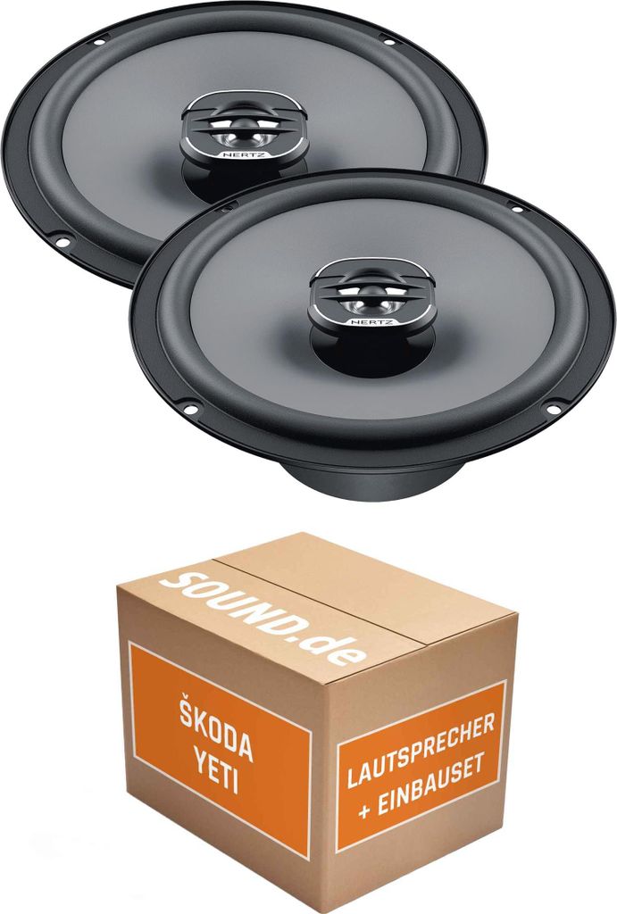 Lautsprecher Boxen Einbaupaket vorne Hertz Hertz X 165 passend für Skoda Yeti 5L | 2x Tief-Mitteltöner mit integriertem Hochtöner 220W MAX