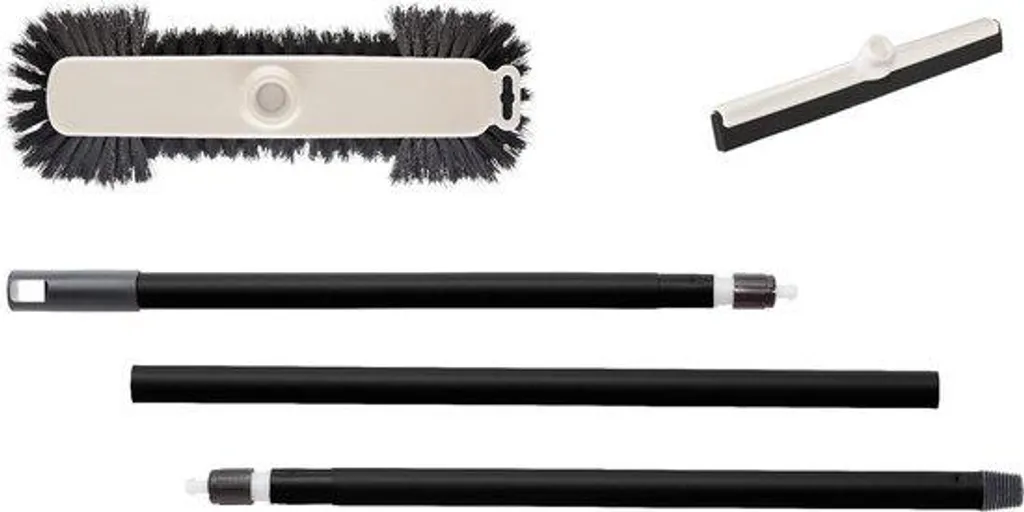 Barre à trois brosses métalliques télescopiques anti-éclaboussures 130cm