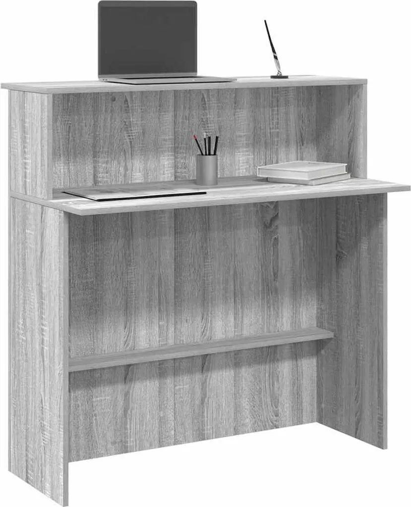 Banco Reception Grigio Sonoma 100cm - Bancone Cassa per Negozio - 2