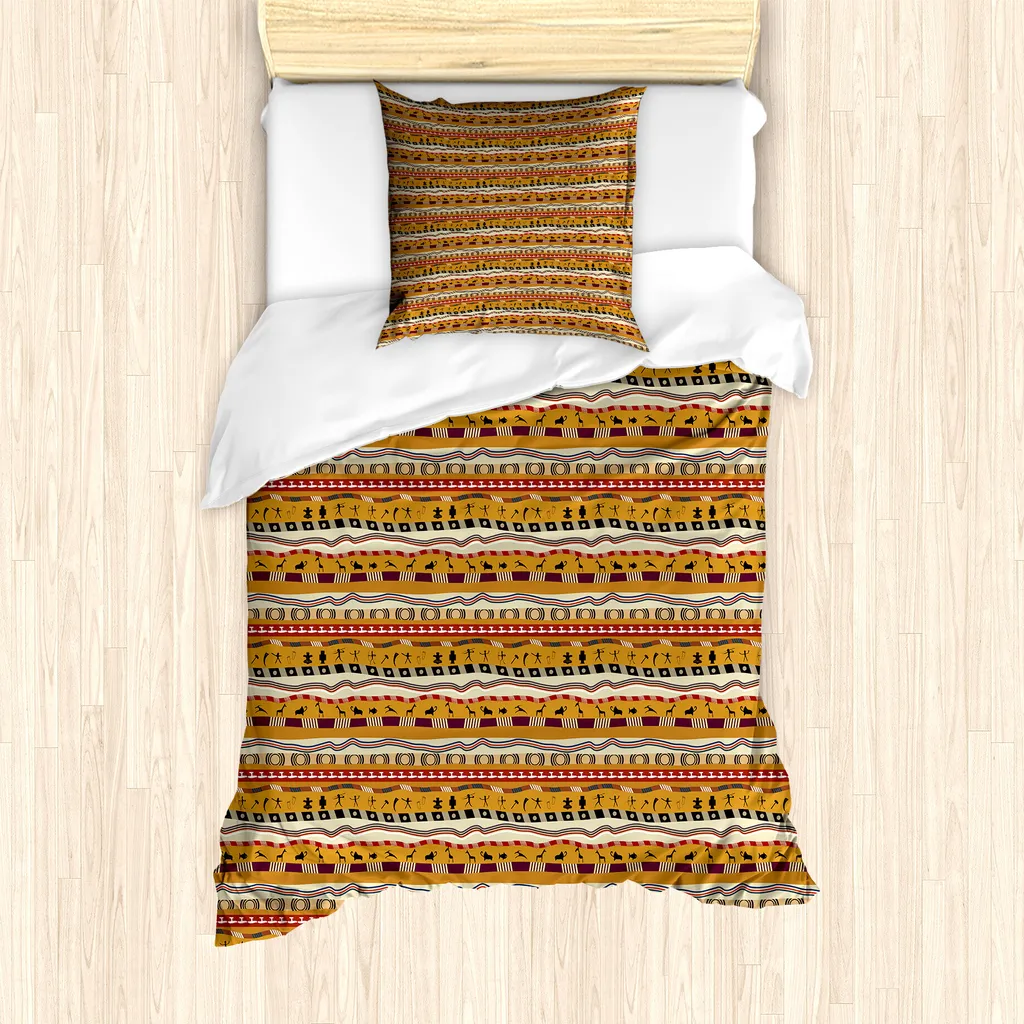 Copripiumino Etnico ABAKUHAUS 135x200 - Comfort Antiacaro Giallo
