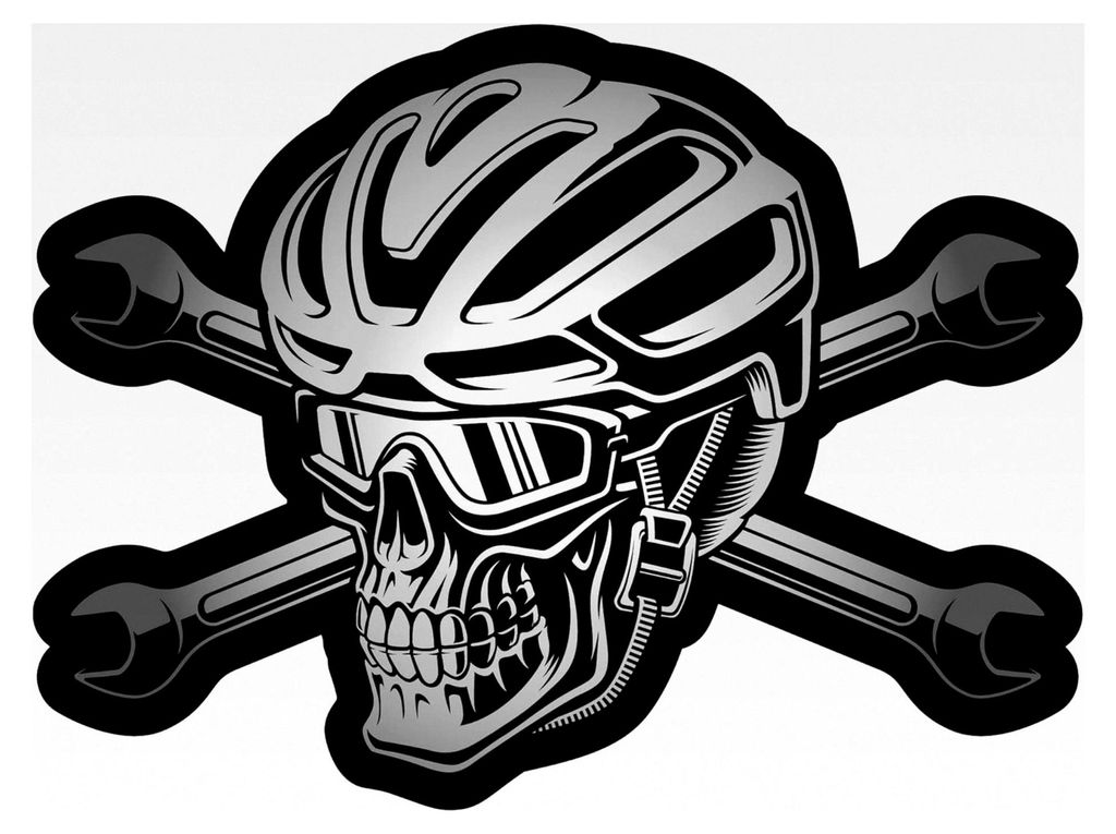Biker Skull Totenkopf Aufkleber für Auto, Motorrad, Fahrrad oder Roller (10x8cm)