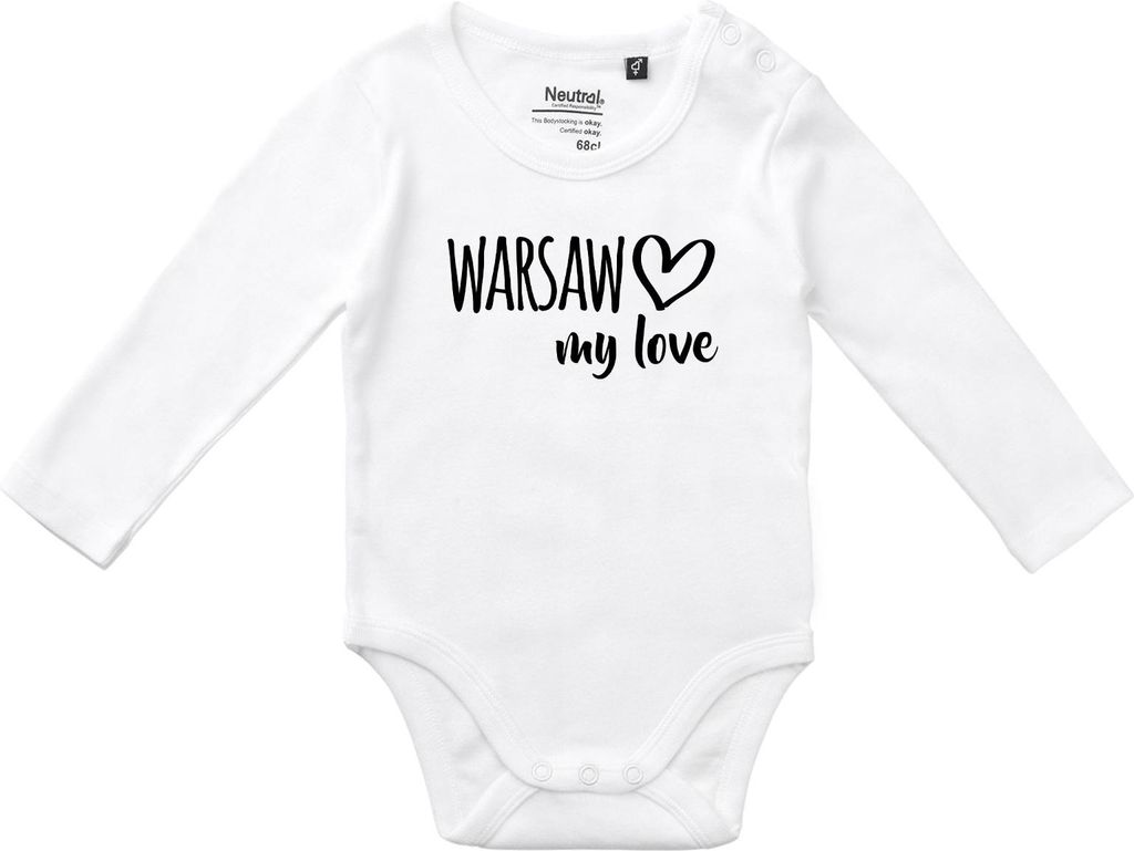 Huuraa Baby Body Warsaw my love 80 White  Baumwolle Produktbild 