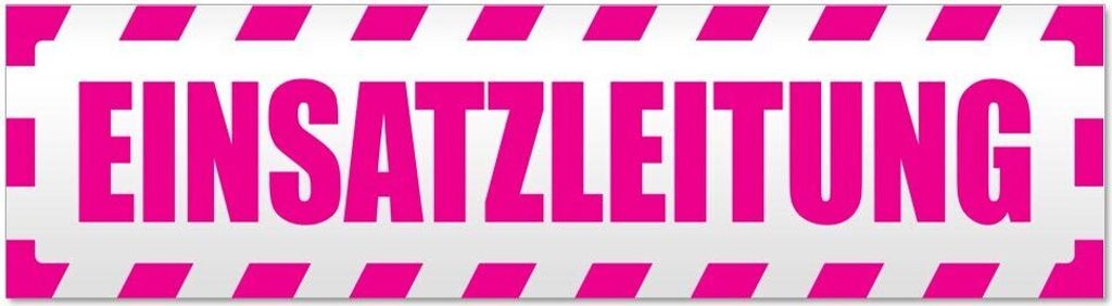 Kiwistar - Autoaufkleber - Pink - 60 x 16 cm - Einsatzleitung gestreift - Hinweis Aufkleber Sticker für Auto, Kfz, Fahrrad, PKW, LKW