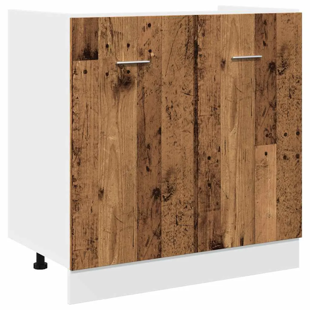 vidaXL Base lavello Lyon effetto legno antico 80x46x81,5 cm Materiale a base di legno