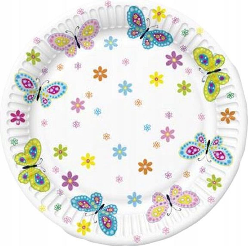 Frühlingsschmetterlinge Pappteller 23cm 8St.