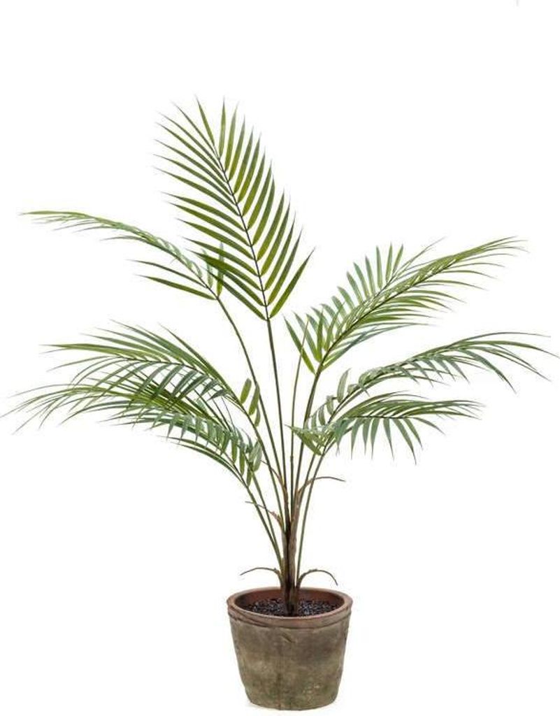 artplants.de Kunstpalme Bergpalme ALUVIAL im Terracottatopf, 85cm - Kunst Chamaedora Palme