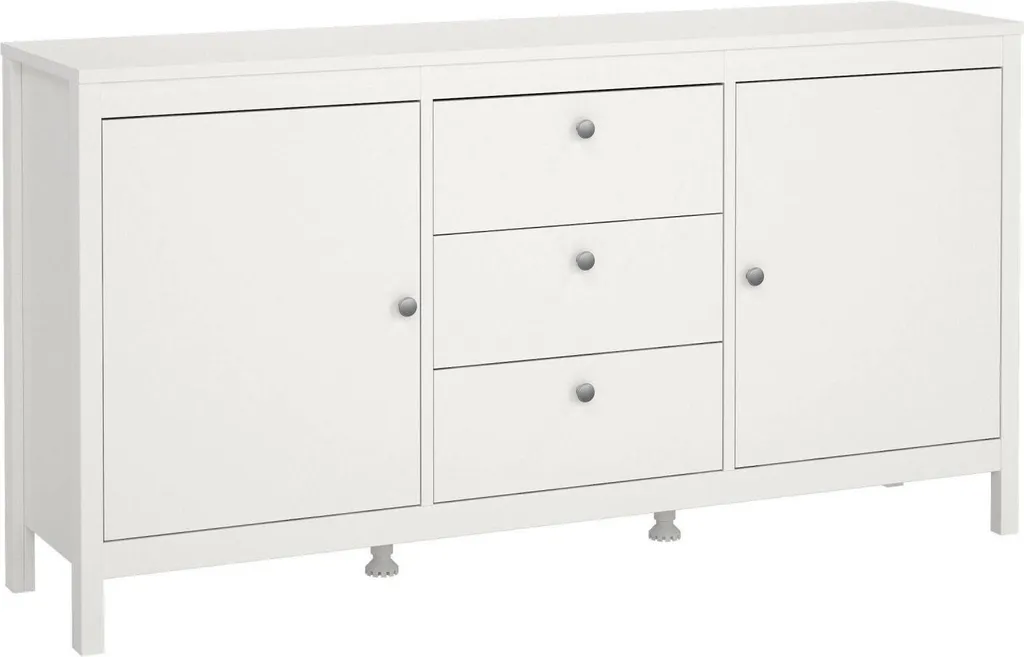 Buffet de Rangement Blanc Whitney 151 cm avec Tiroirs Style Scandinave