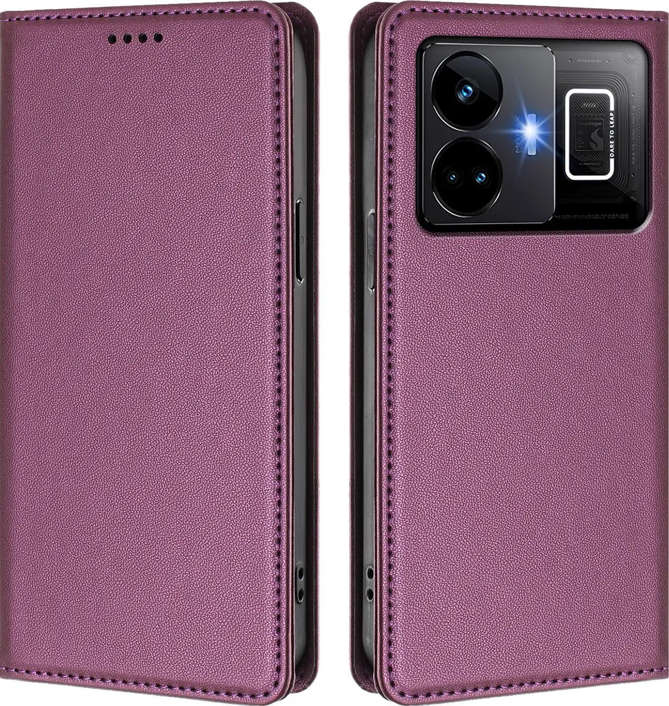 Oppo Realme C21Y - Custodia in pelle con supporto per carte di credito e finestra, chiusura magnetica per Oppo Realme C21Y