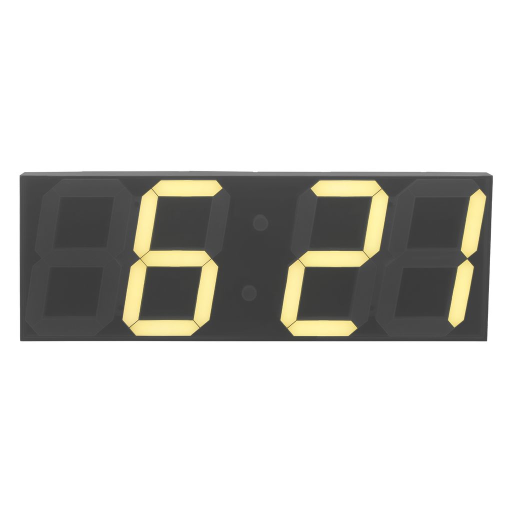 Wanduhren 45*16*2.5cm Schwarz LED-Digitaluhr mit Fernbedienung (Ziffernfarbe: Warmweiß)