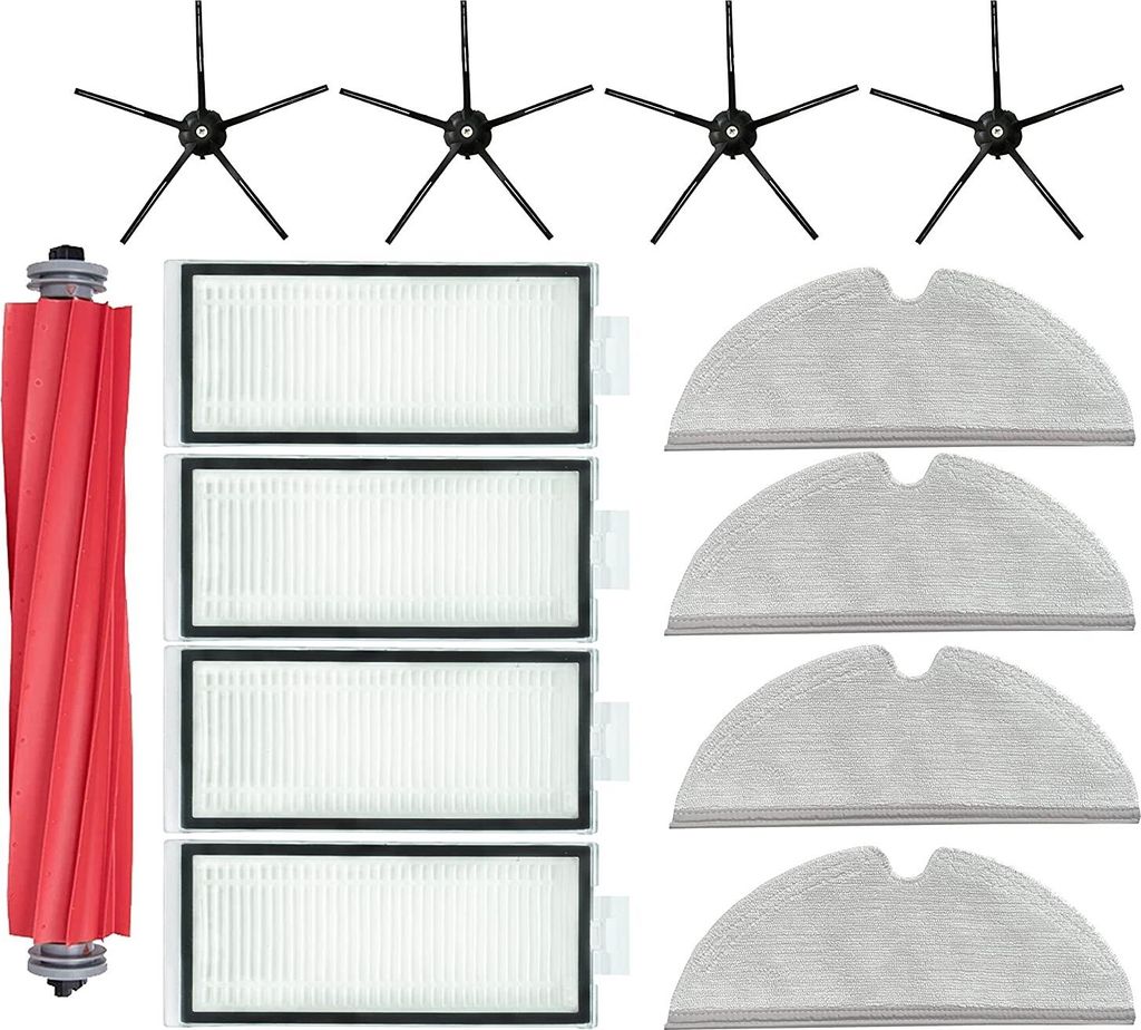 Zubehör für Roborock Q7 Max + Chiffon-Lingettes Serpillière Brosses Latérales Rouleau Principal Xiaomi Noir Ersatzteile für den Staubsauger