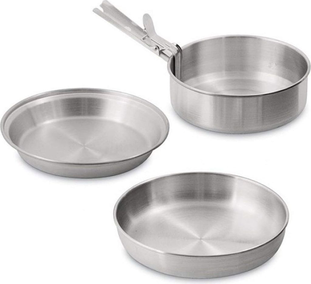 Camping Kochgeschirr Topf Pfanne Teller Griff für 1 Person Ultra Leicht