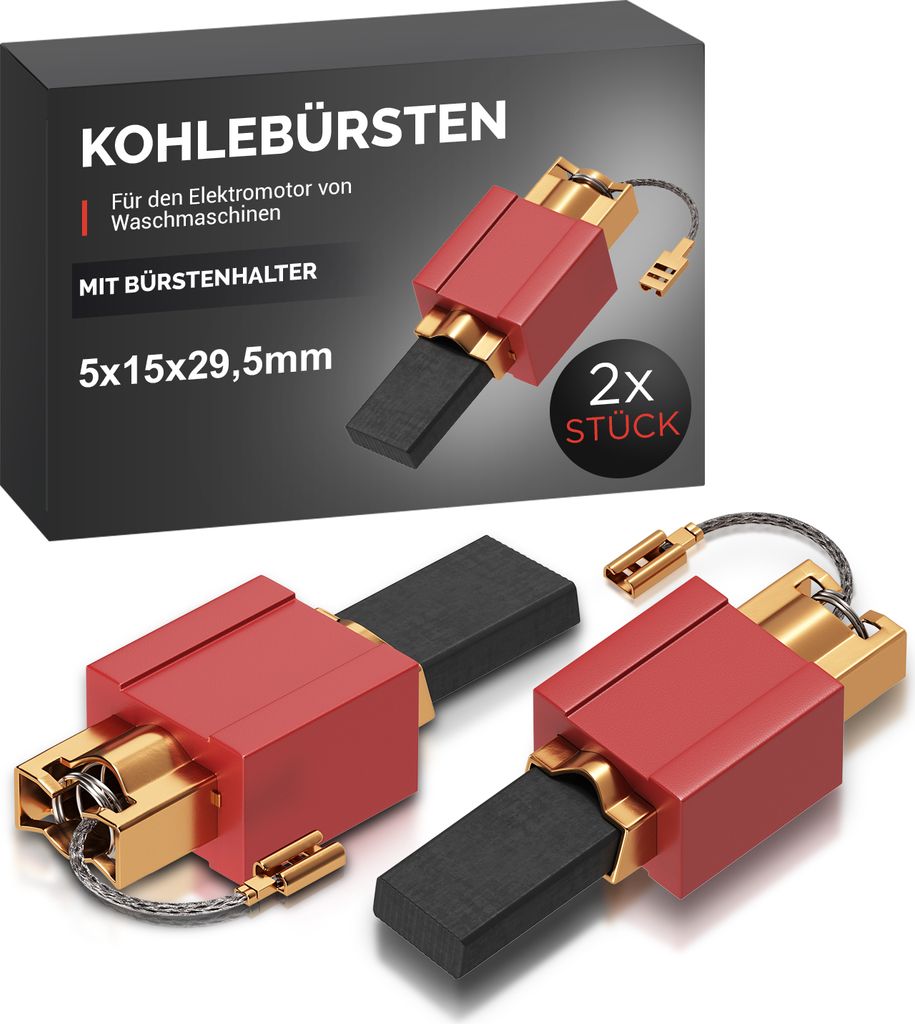Kohlen mit Halter 2 passend wie Miele 4297413 Motorkohlen 4,8mmAMP für Waschmaschine und Trockner