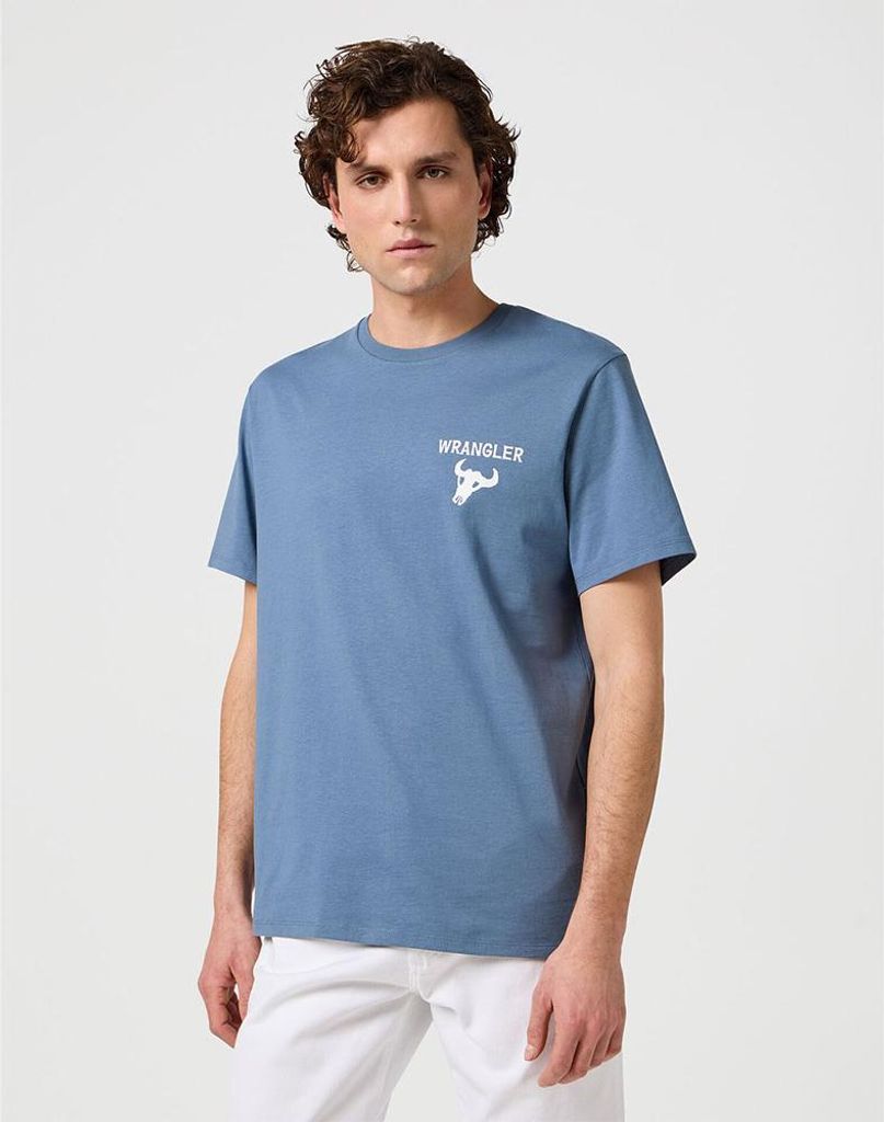 Wrangler Graphic Relaxed Fit Kurzarm-t-shirt Blau M Mann Blau M