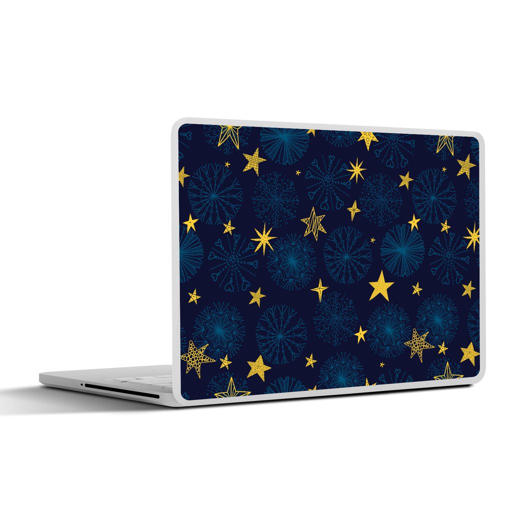 MuchoWow Laptop Aufkleber Sticker Cover Sterne - Schnee - Muster - Weihnachten 30x21 cm - Sticker für Laptop - Selbstklebend